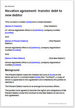 Net Lawman India Novation Agreement To Change A Debtor