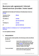 First page of the Internet home-based business sale agreement
