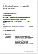 First page of the design contract