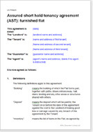 First page of the AST agreement for a flat