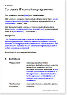 First page of the corporate it consultancy agreement