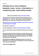 First page of the terms for a subscription based community website