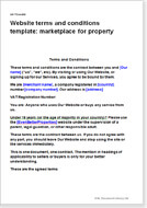 First page of the website terms for a property marketplace
