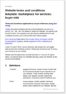 First page of the website terms for a marketplace for services